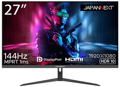 JAPANNEXT、27インチ144Hz HDR対応ゲーミングモニター「JN