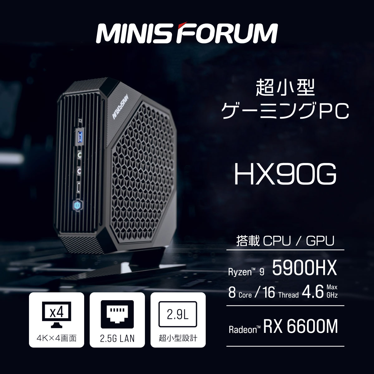 MINIS FORUM HX90G 2TB増設