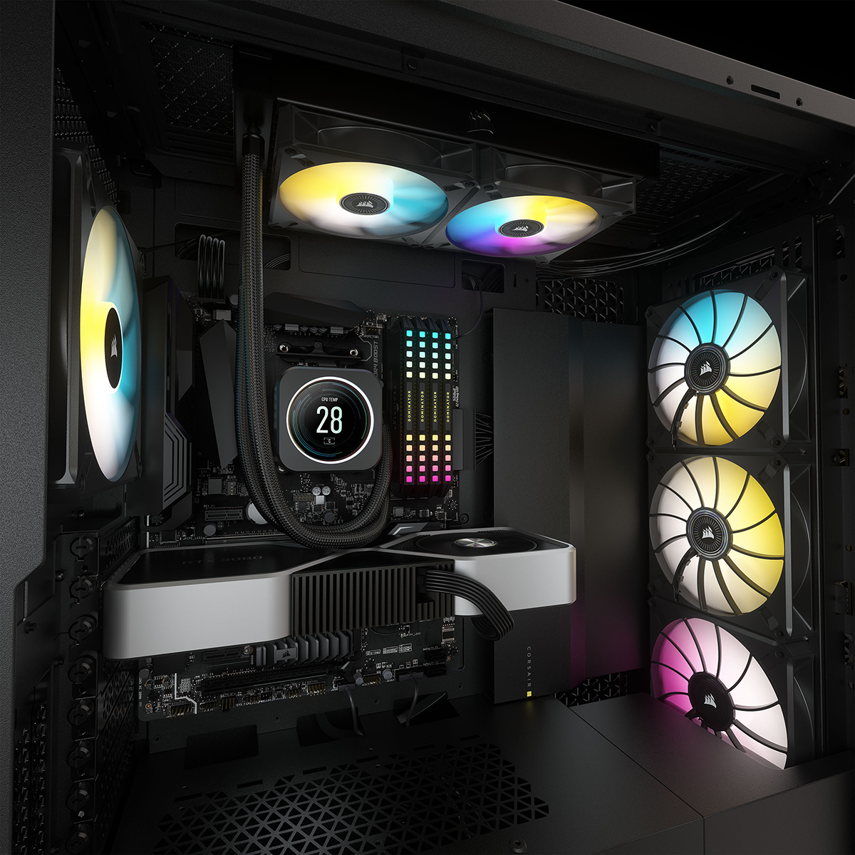 CORSAIR CORSAIR ML120 RGB ELITE、AirGuide 付き 120mm 磁気浮上式 RGB ファン、3 パック  CO-9050112-WW(Lighting Node CORE 付属)[並行輸入品] その他周辺機器