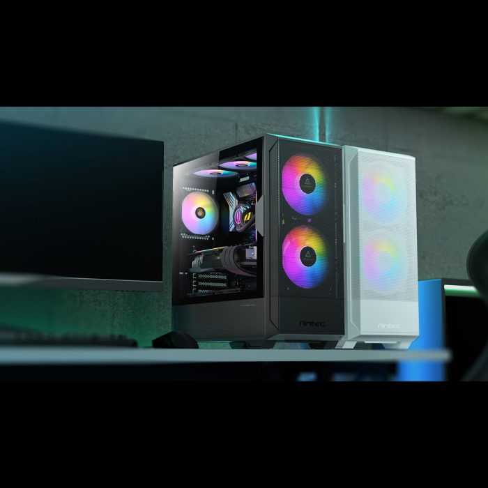 Antec、160 mmの大型RGBファンを2個標準搭載したATX対応ミドルタワーPC