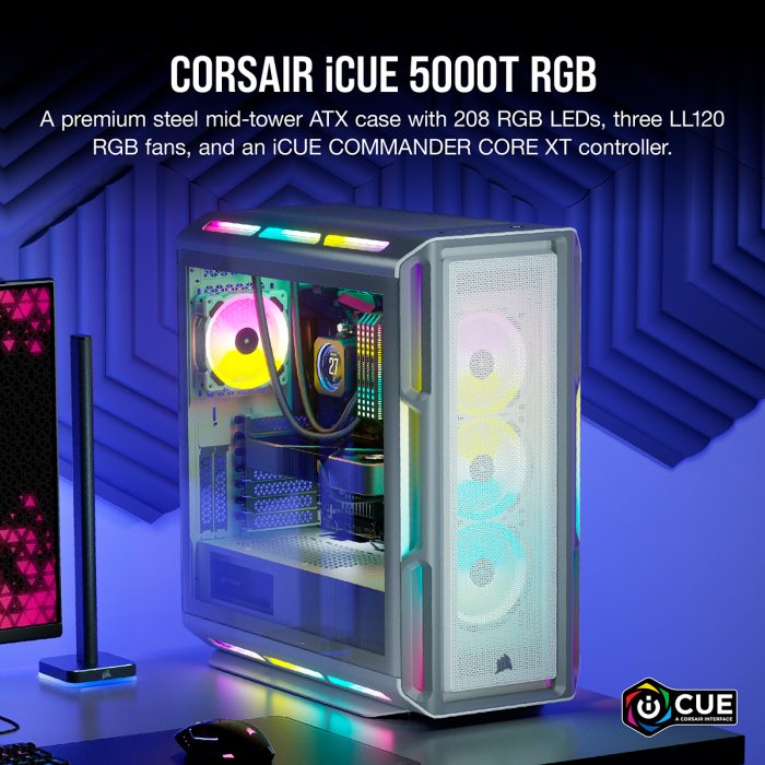 konsulent vindue upassende CORSAIR、iCUEで連動、制御ができる160個の RGB LEDを搭載したPCケース「CORSAIR iCUE 5000T RGB」発売 |  株式会社リンクスインターナショナル