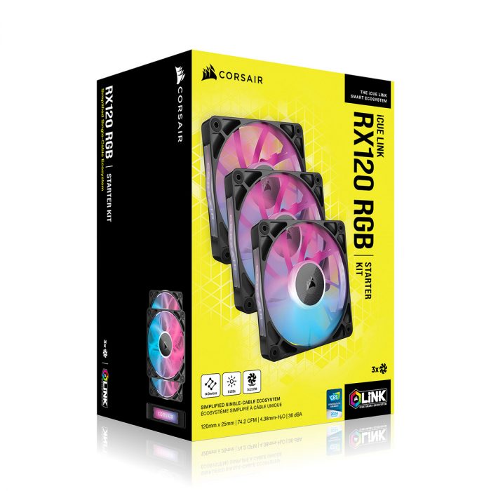 CORSAIR iCUE LINK RX120 RGBファンｘ３個 Amazon.com: CORSAIR iCUE Link RX120 RGB 120mm PWM Fans with